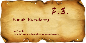 Panek Barakony névjegykártya